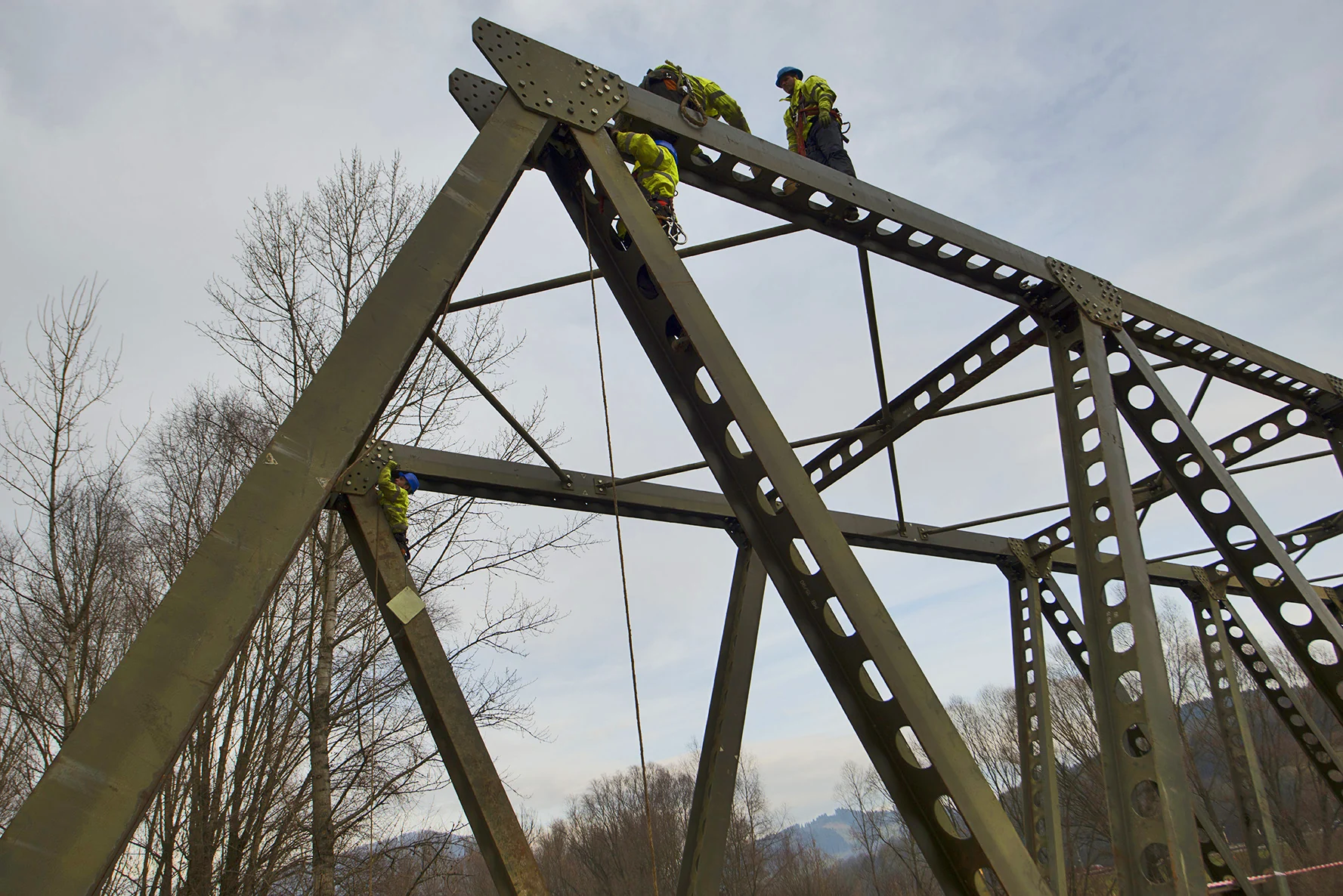 Steel truss bridge detail